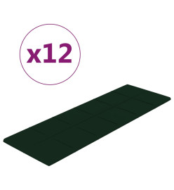 Panneaux muraux 12 pcs Vert foncé 90x30 cm Velours 3,24 m²