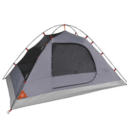 Tente de camping à dôme 4 personnes gris et orange imperméable