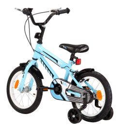 Vélo pour enfants 14 pouces Noir et bleu