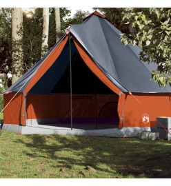 Tente familiale tipi 10 personnes gris et orange imperméable