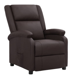 Fauteuil inclinable marron cuir véritable