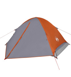 Tente de camping à dôme 2 personnes gris et orange imperméable