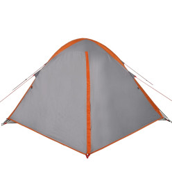 Tente de camping à dôme 2 personnes gris et orange imperméable