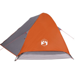 Tente de camping à dôme 2 personnes gris et orange imperméable