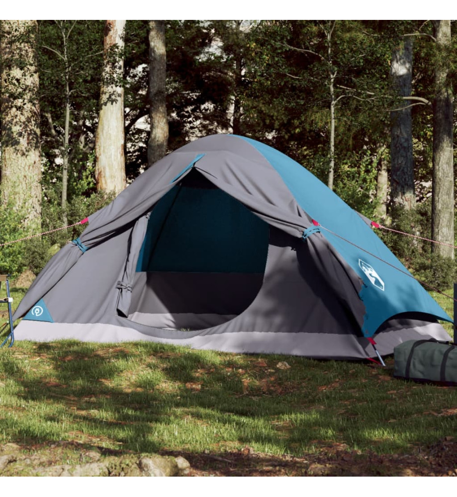 Tente de camping à dôme 4 personnes bleu imperméable