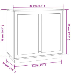 Buffet gris béton 80x34x75 cm bois d'ingénierie