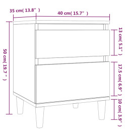 Tables de chevet 2 pcs Chêne sonoma 40x35x50 cm