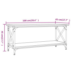 Table basse Chêne sonoma 100x45x45 cm Bois d'ingénierie et fer