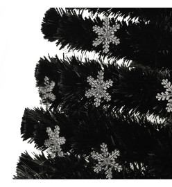 Sapin de Noël et flocons de neige LED Noir 120 cm Fibre optique