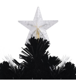 Sapin de Noël et flocons de neige LED Noir 120 cm Fibre optique