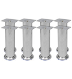 Pieds ronds de canapé 8 pcs Chrome 180 mm