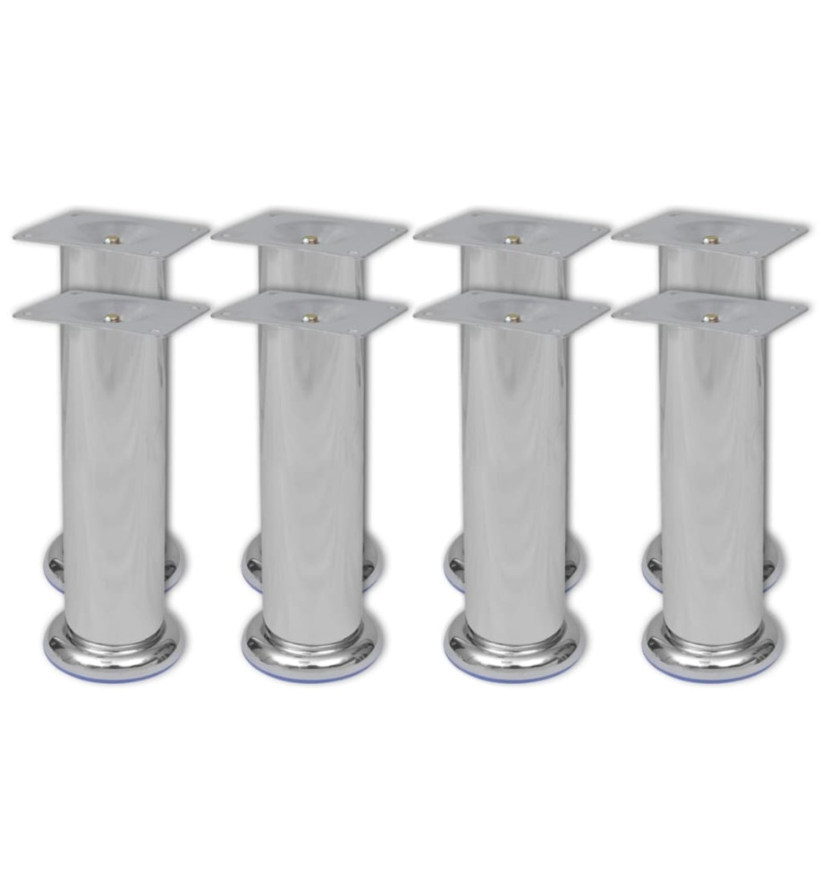 Pieds ronds de canapé 8 pcs Chrome 180 mm