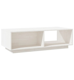 Table basse Blanc 110x50x33,5 cm Bois de pin massif