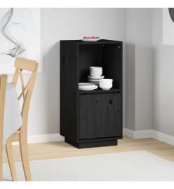 Buffet Noir 38x35x80 cm Bois de pin massif