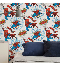 Kids at Home Papier peint Spiderman Pow Blanc