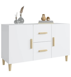 Buffet blanc brillant 100x36x60 cm bois d'ingénierie