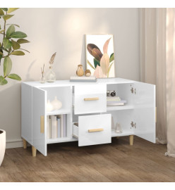 Buffet blanc brillant 100x36x60 cm bois d'ingénierie