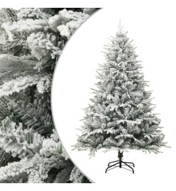 Sapin de Noël artificiel LED et flocons de neige 210 cm PVC PE