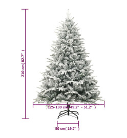 Sapin de Noël artificiel LED et flocons de neige 210 cm PVC PE