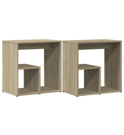 Tables d'appoint 2 pcs chêne sonoma 50x30x50 cm bois ingénierie