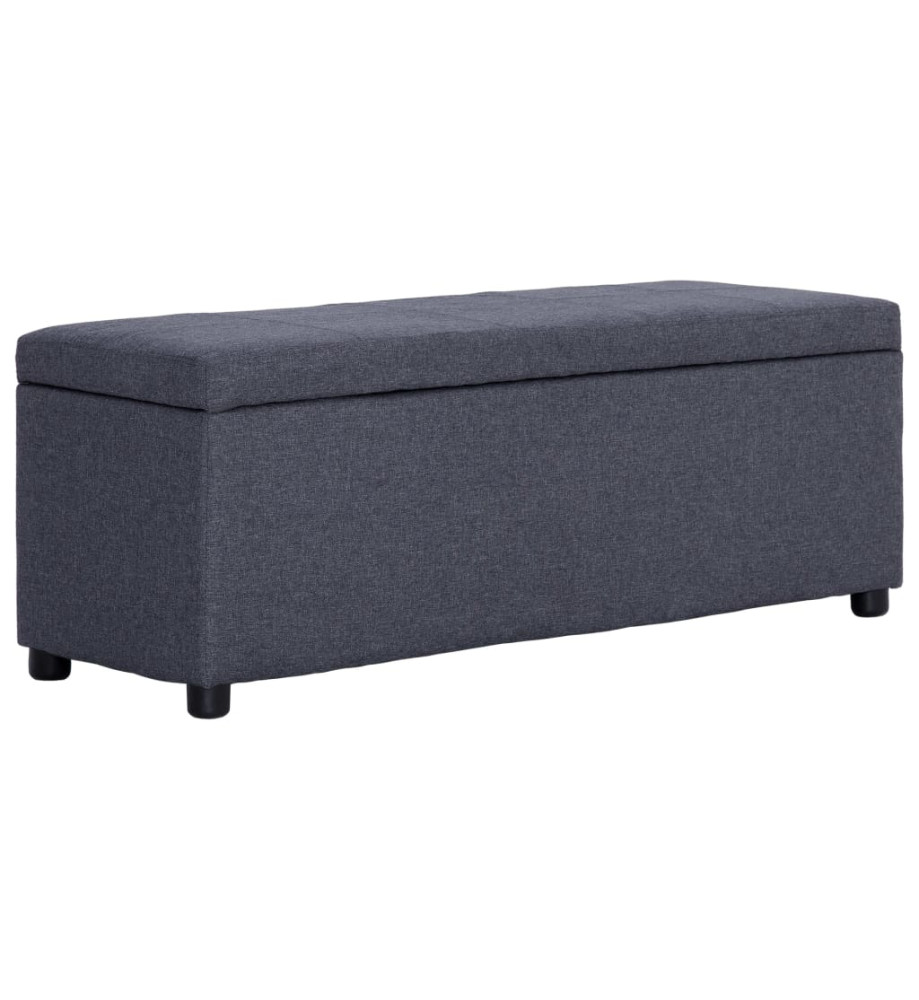 Banc avec compartiment de rangement 116 cm Gris foncé Polyester