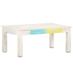 Table basse Blanc 110x60x45 cm Bois de manguier massif