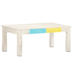 Table basse Blanc 110x60x45 cm Bois de manguier massif