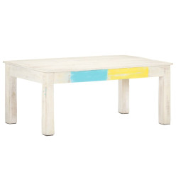 Table basse Blanc 110x60x45 cm Bois de manguier massif