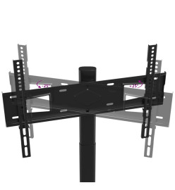 Meuble TV d'angle 2 niveaux pour 32-65 pouces noir