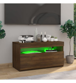 Meuble TV avec lumières LED Chêne marron 75x35x40 cm