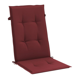 Coussins de chaise dossier haut lot de 2 rouge bordeaux mélangé