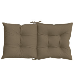 Coussins de chaise à dossier bas lot de 6 taupe mélangé tissu