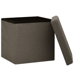 Tabouret de rangement pliable Marron Faux lin