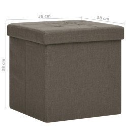 Tabouret de rangement pliable Marron Faux lin