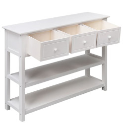 Buffet Blanc 108x30x76 cm Bois de Paulownia massif