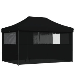 Tente de réception pliable escamotable 4 parois latérales noir