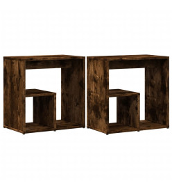Tables d'appoint 2 pcs chêne fumé 50x30x50 cm bois d'ingénierie