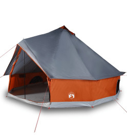 Tente familiale tipi 6 personnes gris et orange imperméable