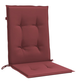 Coussins de chaise dossier bas lot de 6 rouge bordeaux mélangé