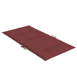 Coussins de chaise dossier bas lot de 6 rouge bordeaux mélangé