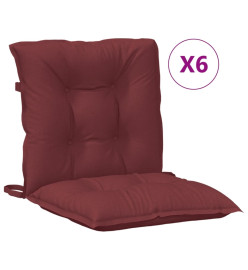 Coussins de chaise dossier bas lot de 6 rouge bordeaux mélangé