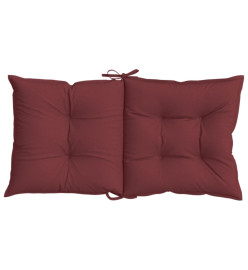 Coussins de chaise dossier bas lot de 6 rouge bordeaux mélangé