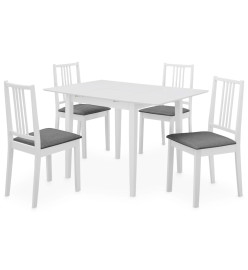 Mobilier de salle à manger 5 pcs MDF Blanc