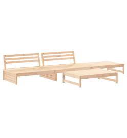 Salon de jardin 4 pcs avec coussins bois massif