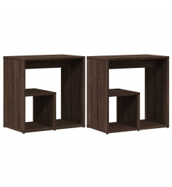 Tables d'appoint 2 pcs chêne marron 50x30x50 cm bois ingénierie