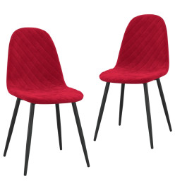 Chaises à manger lot de 2 Rouge bordeaux Velours