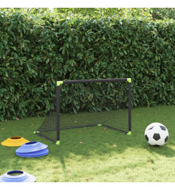 But de football pour enfants pliable noir 90x64x64 cm