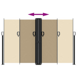 Auvent latéral rétractable beige 160x1200 cm