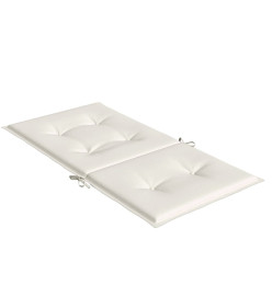 Coussins de chaise à dossier bas lot de 4 crème mélangé tissu