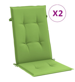 Coussins de chaise à dossier haut lot de 2 vert mélangé tissu